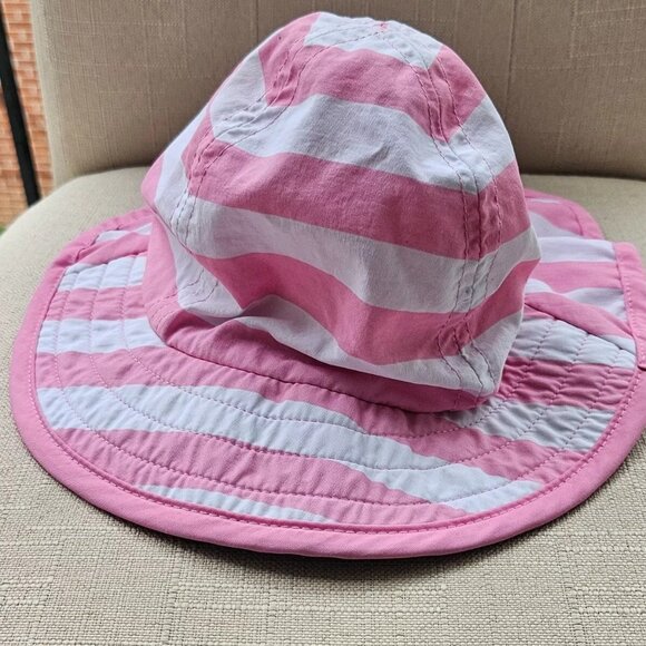 Pottery Barn Kids Hat Pink/White Bucket Cow Boy Hat Cap Size 3-12 month - Picture 2 of 11